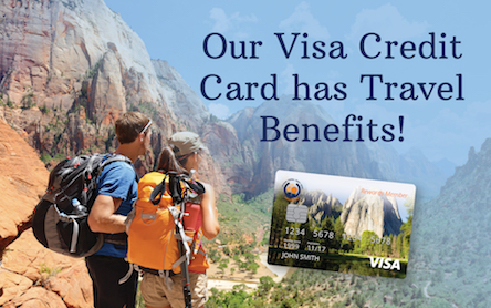 our visa credit cards have travel benefits!