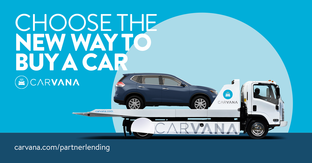Car on Tow Truck- Image Promo for Carvana Car Buying