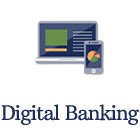 Digital banking icon-laptop and mobile phone