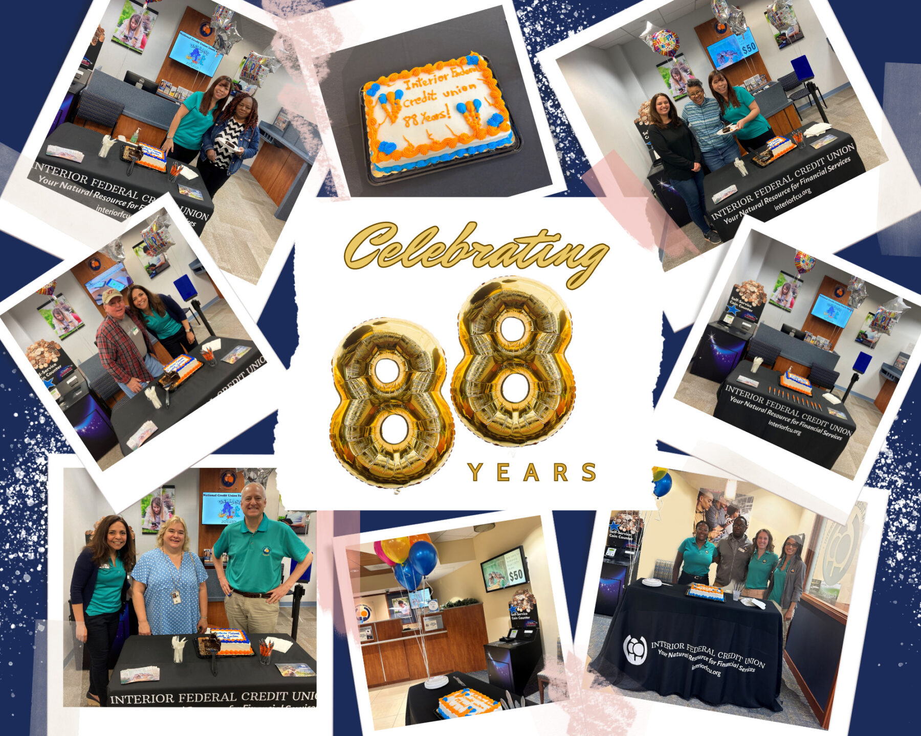 staff and members celebrating the credit union's 88th anniversary