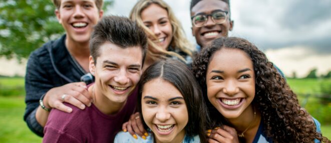 Group of young adults outside