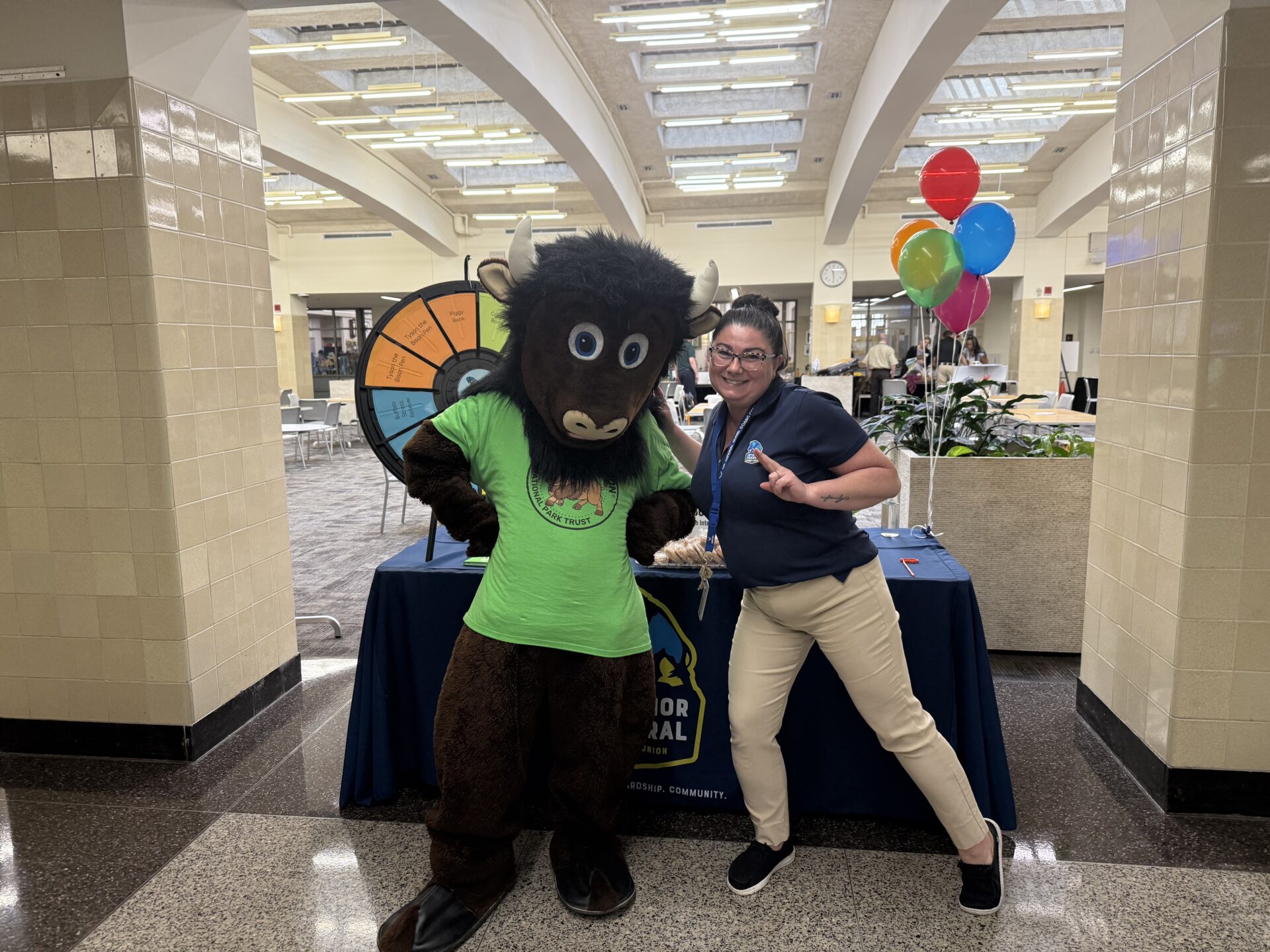 Larisa with bison